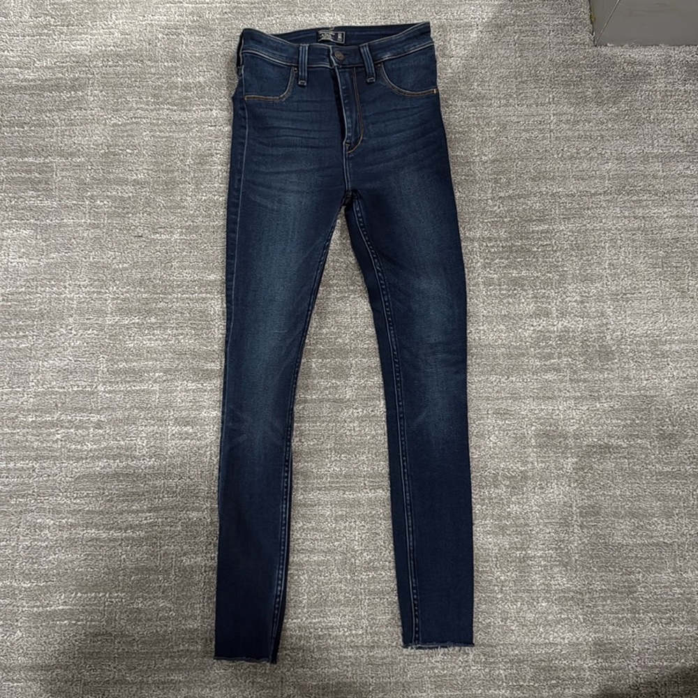 Abercrombie & Fitch High Rise Jegging Ankle legging  dark blue Jeans Sz 24 00